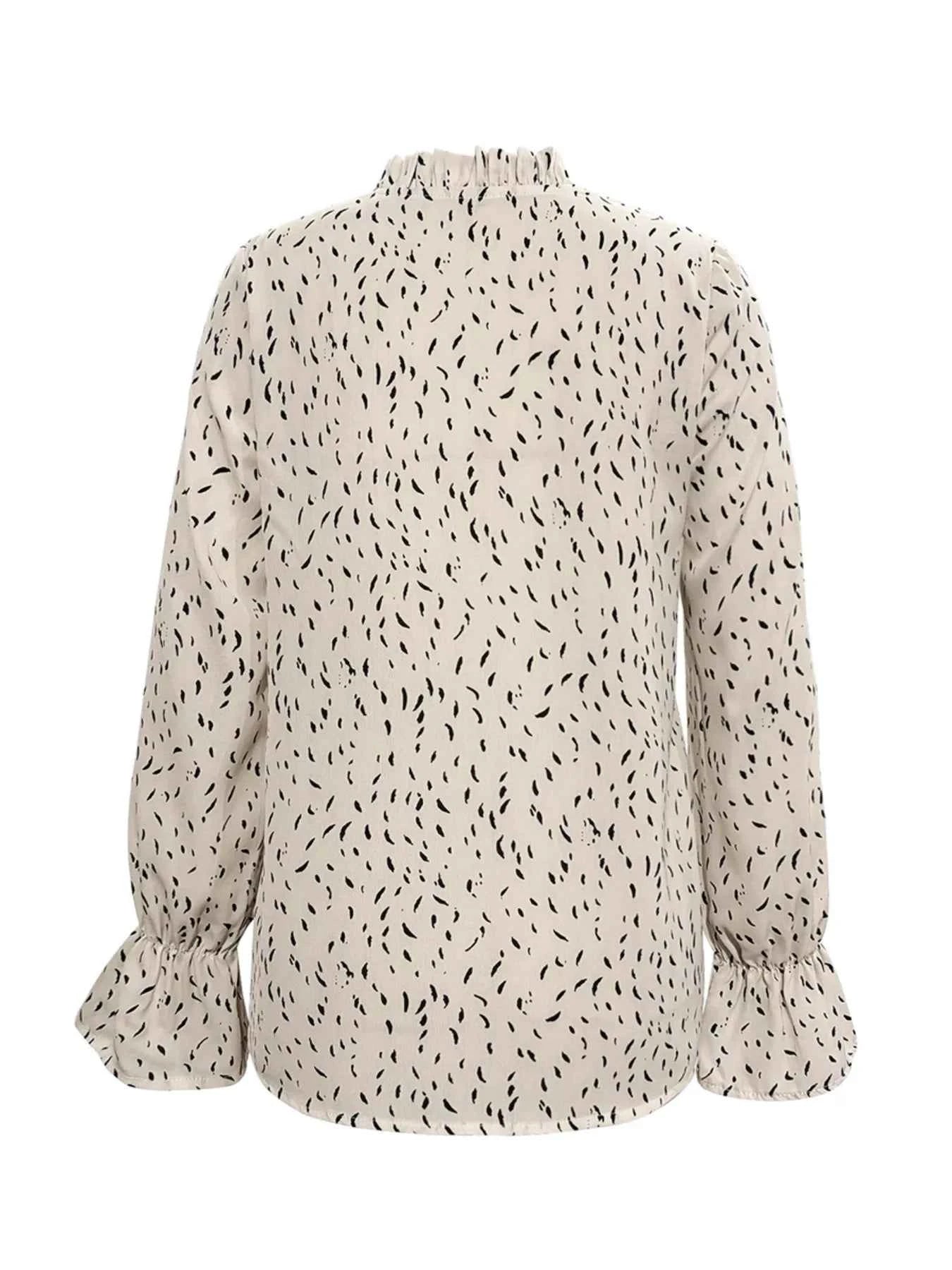 Ruffled Printed Tie Neck Long Sleeve Blouse 14415076-27e6-4f7e-a7ab-293f930c5a9b-Max-Origin