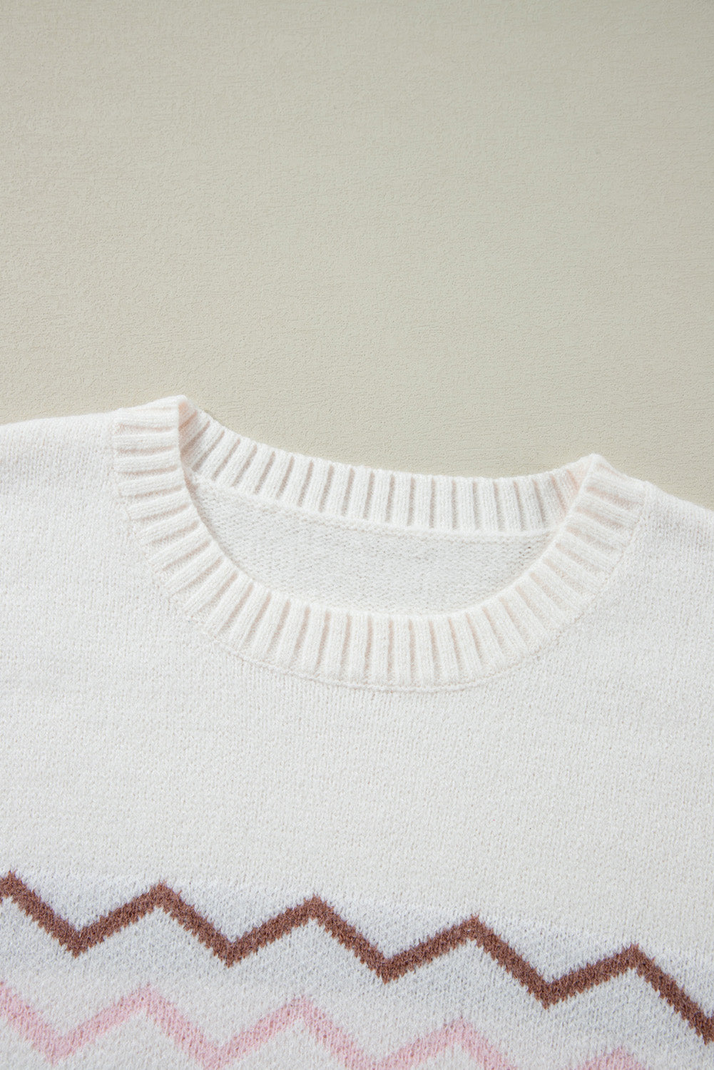 White Christmas Tree Wavy Striped Drop Sleeve Sweater 146b17a65c8d482d