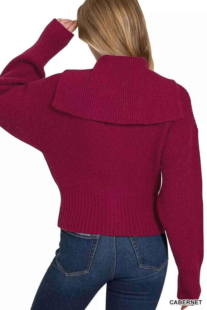Zenana Ribbed Collared Zip Up Sweater Cardigan 146f8a2ce37b4cf6a06755cddf7e148b-Max-Origin