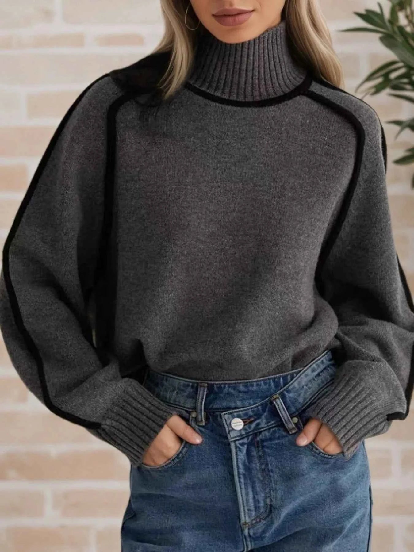 Contrast Trim Turtleneck Sweater 1490c5a4-dc64-4ace-abb8-0ac55b5ca20e-Max-Origin