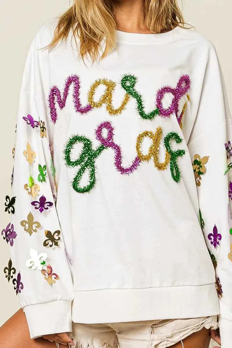 BiBi Fleur De Lis Sleeve Mardi Gras Pullover 14e4fe3c7eb44e8eb69e229f012a118a-Max-Origin