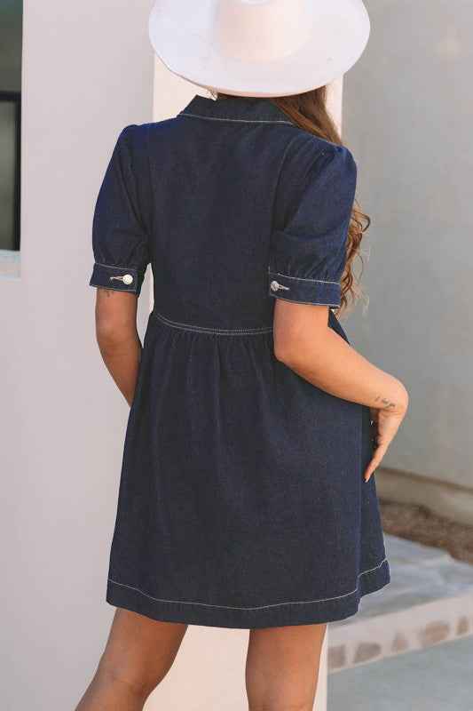 Melina Zipped up Denim Dress 14e5dbdf-d454-431d-9d07-dbdc988774aa