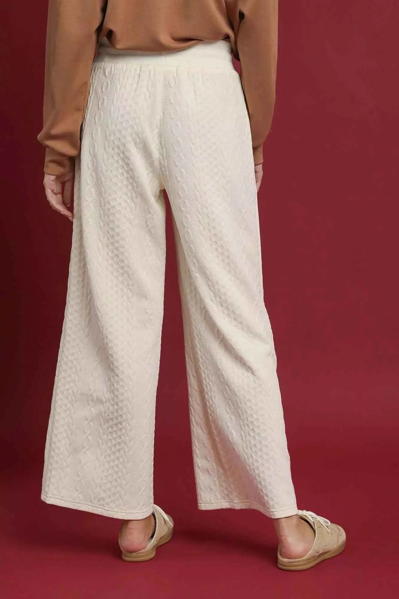 Umgee Cable Knit Textured Wide Leg Pants 14f66cda-b98e-4d9c-97a8-c237d2f8d213-Max-Origin