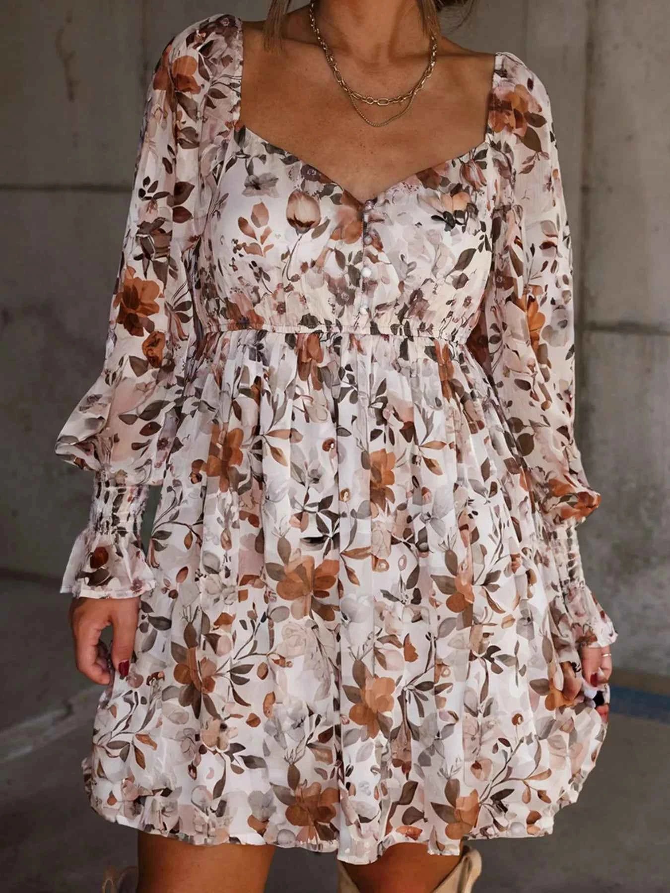 Floral Print Sweetheart Neck Long Sleeve High Waist Mini Dress 15299165f947488e8b9864baf8ff2db1-Max-Origin
