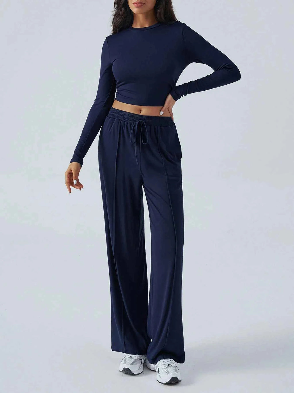 Round Neck Long Sleeve Top and Pants Set 15578e83d2ac4d53b5bf9df376d0fda7-Max-Origin
