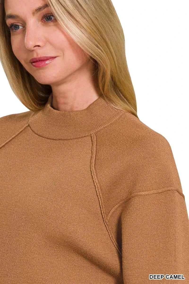 Zenana Viscose Mock Neck Exposed Seam Sweater 15707db3-e6aa-4f99-b3a0-970925b5fc59-Max-Origin