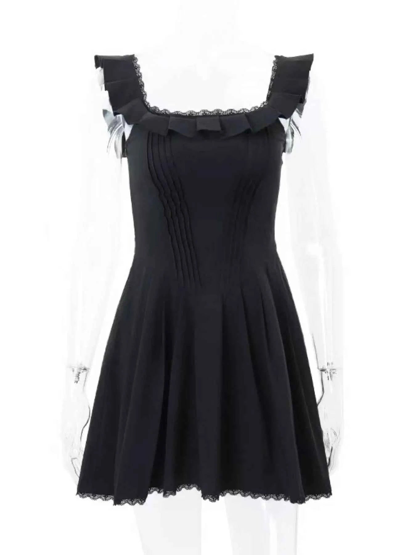 Square Neck Pleated Mini Dress 15a4983f-2860-4fb3-9730-28843393d3ba-Max-Origin