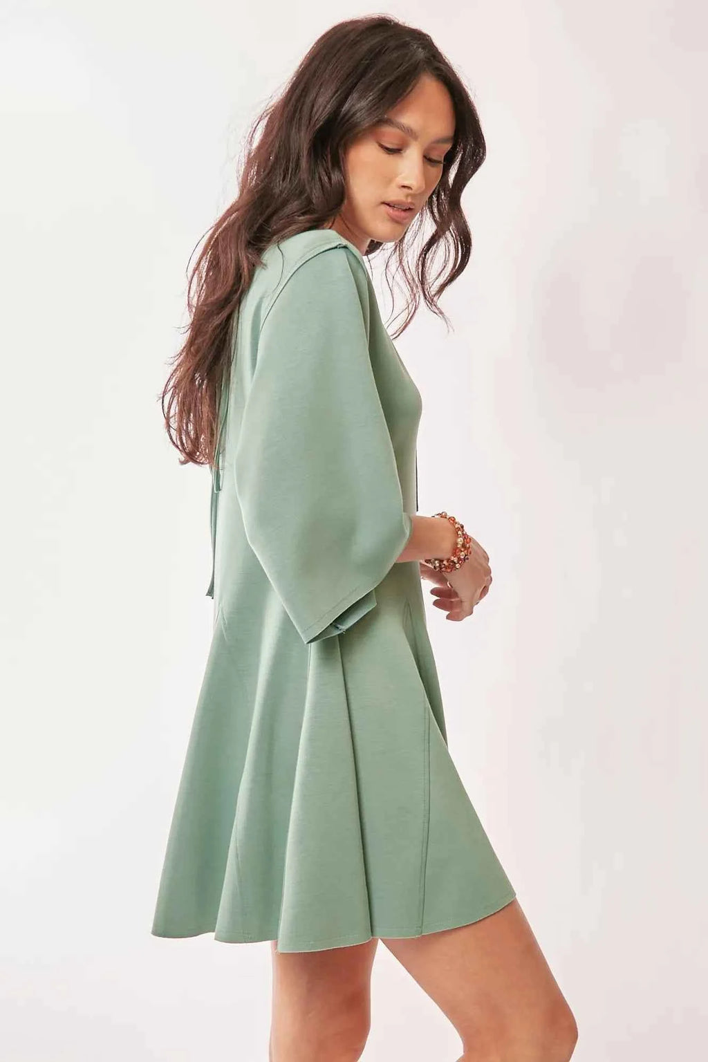 Davi & Dani Solid Draped Sleeve Ties Back Skort Romper 160735b40e20436c877882504915dc70-Max-Origin