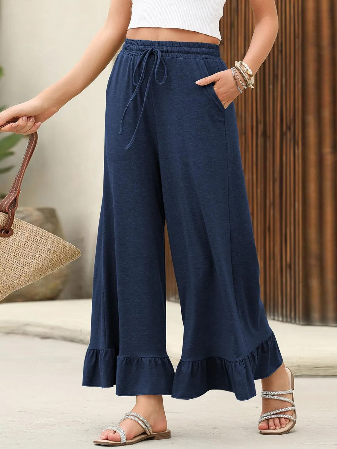 Ruffled Hem Wide Leg Pants 1630a05e-eab7-4d35-8066-2790fd90c98c-Max-Origin