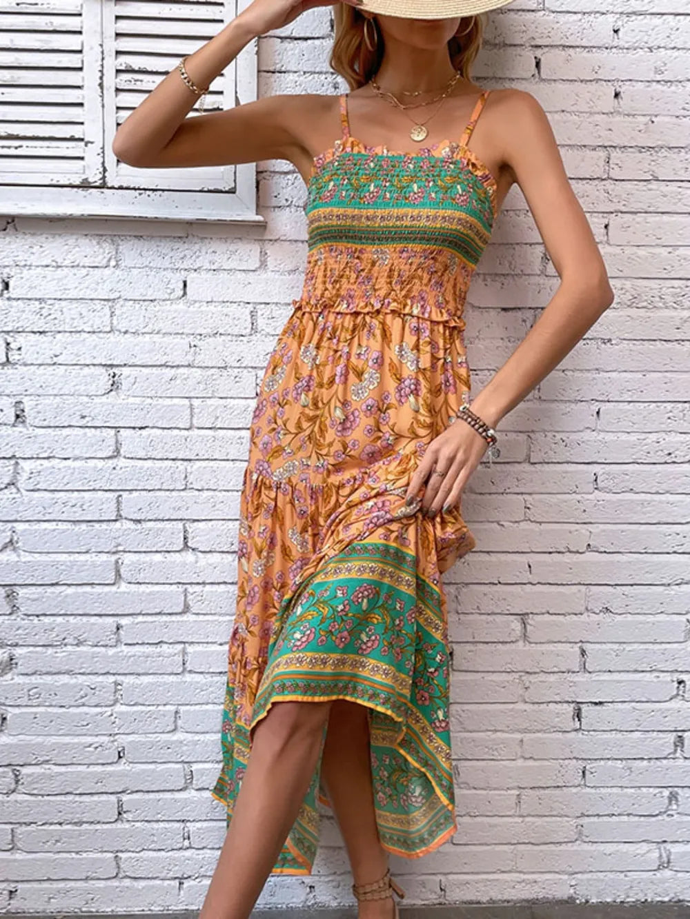 Printed Square Neck Midi Cami Dress 1635f911-d71d-4ef1-a90b-f7beb5d928ae-Max