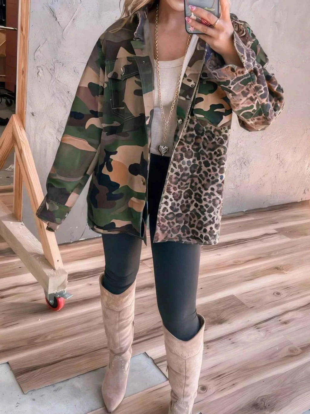 Camouflage Leopard Print Mixed Pattern Oversized Jacket 16709347-3979-4cf7-b813-f7f315c72b02-Max-Origin