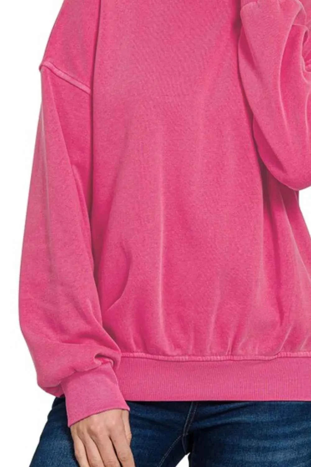 Zenana Soft Fleece Pigment Dye Round-neck Sweatshirts 167286d5-5930-4bd9-8f1e-9313b05e7fb1-Max-Origin