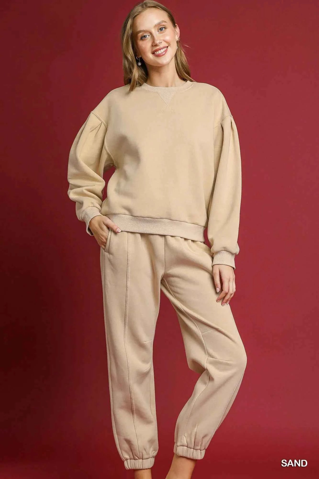 Umgee Fleece Jogger Pants with Drawstring 168d0a91-261b-4594-b46a-8a5478d5fa4c-Max-Origin