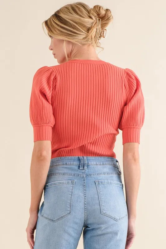 And The Why Puffed Half Sleeve Rib Basic Bodysuit 16b30ea4ced54b4e88248d61fb989fea-Max-Origin