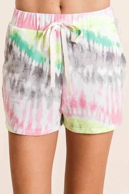 BiBi Tie Dye Print Shorts With Twill Tape Drawstring MULTI 16ed8e21e8544ead97a6bc36b8f73158-Max-Origin