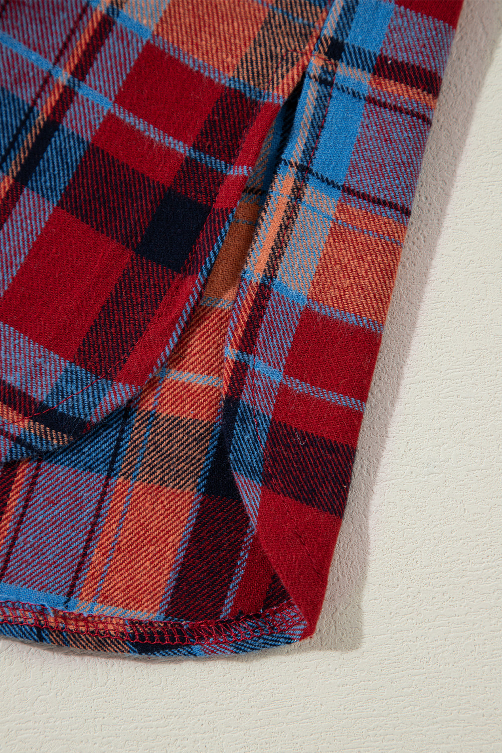 Orange Plaid Print Pocket Loose Shirt Shacket 17195287e625f518