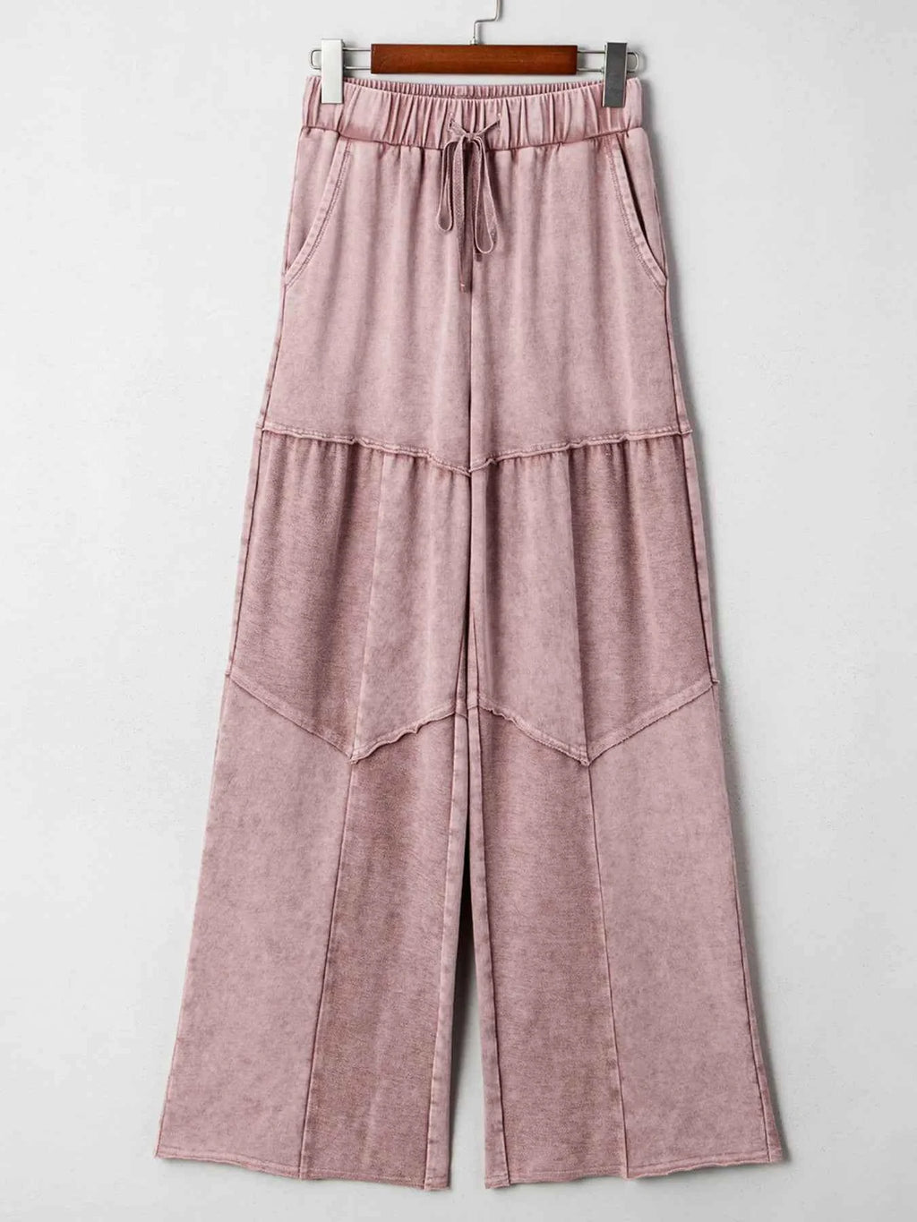 Mineral Wash Tiered Wide Leg Patchwork Drawstring Pants 17256192f4fe4a3f855d20168661d9dd-Max-Origin