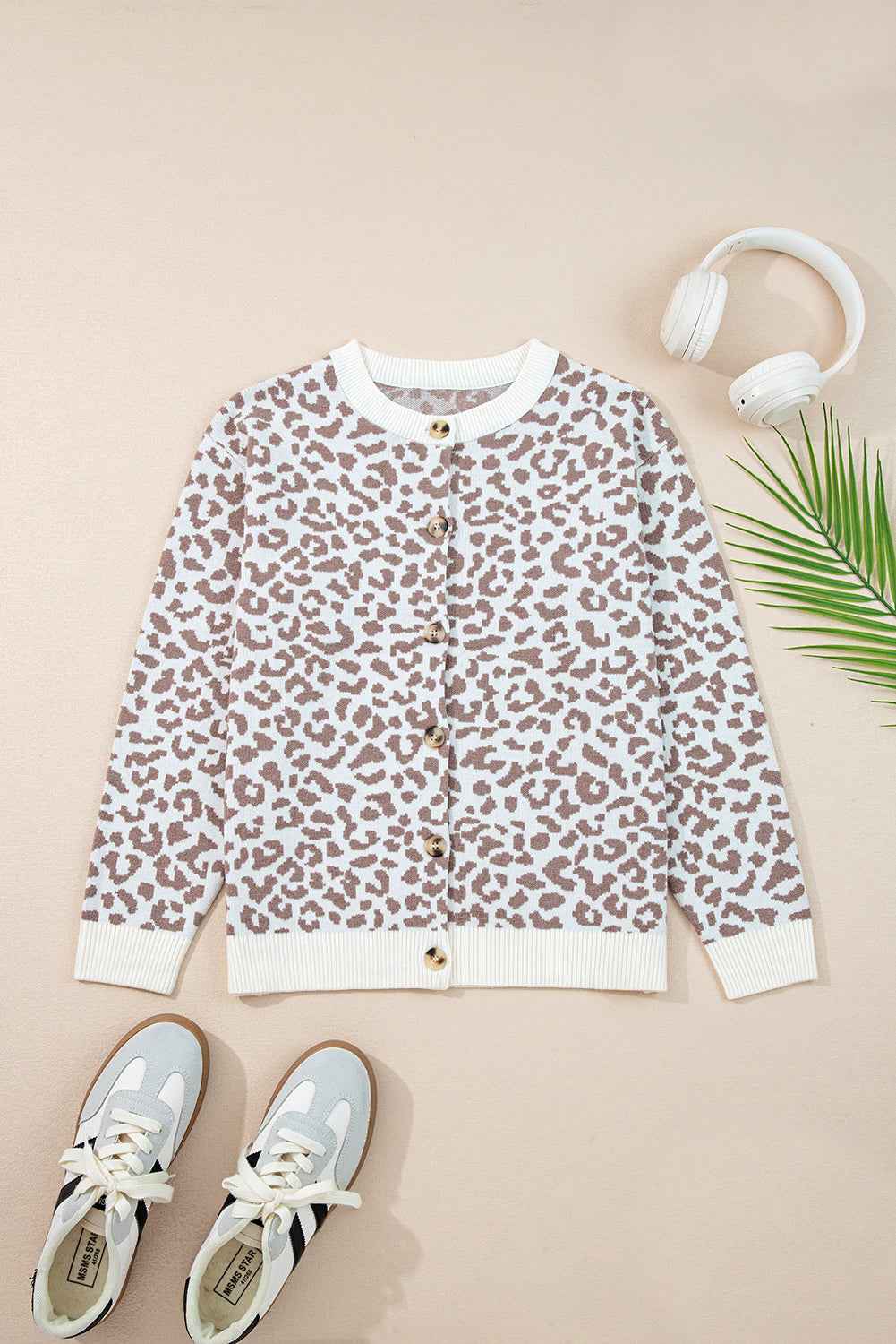 Black Leopard Drop Shoulder Knitted Cardigan 174b6594cb58cc86