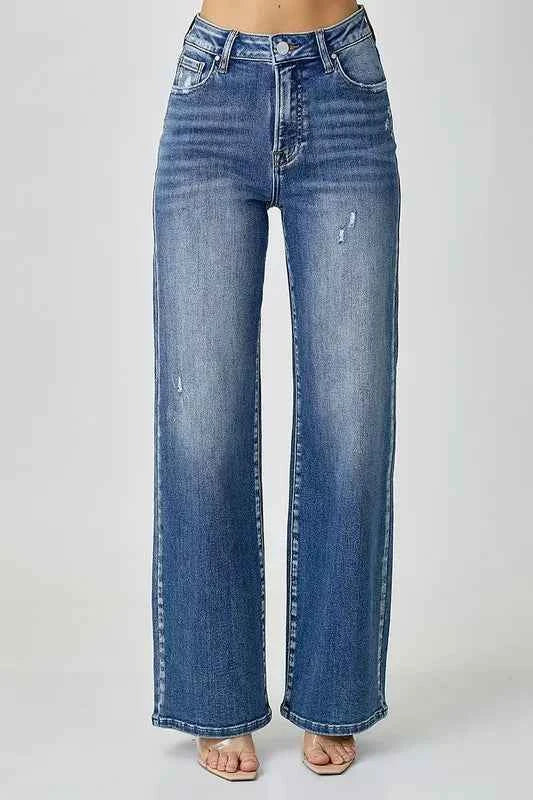 RISEN High Waist Jeans with Pockets 1774349c-bf34-40f6-a976-ac2e62815585-Max