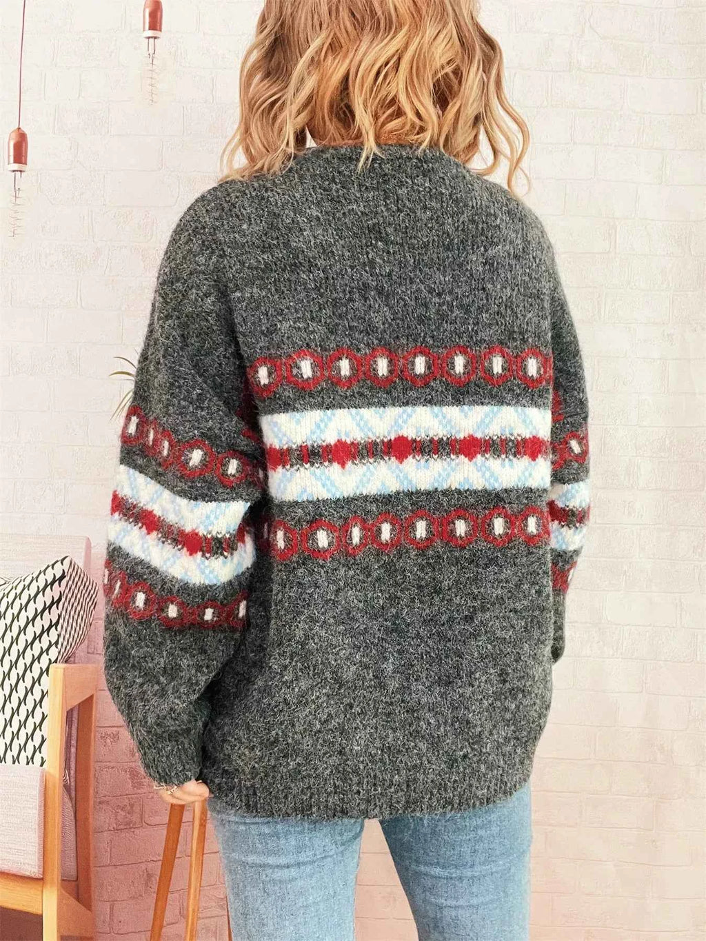 Contrast Round Neck Drop Shoulder Sweater 1782b0397c884d4aa9870d44969c27cd-Max-Origin