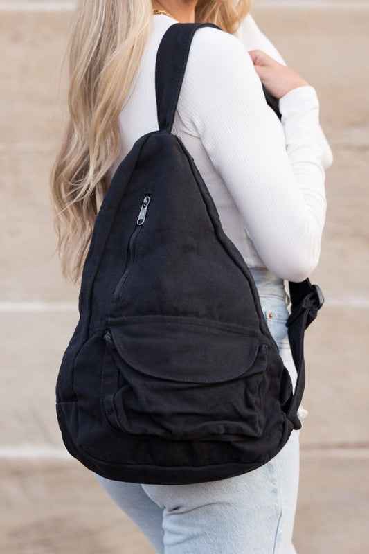 Oversized Canvas Sling Black OneSize 17912132_8e11c279-87b4-4414-af2b-dcc985842e80