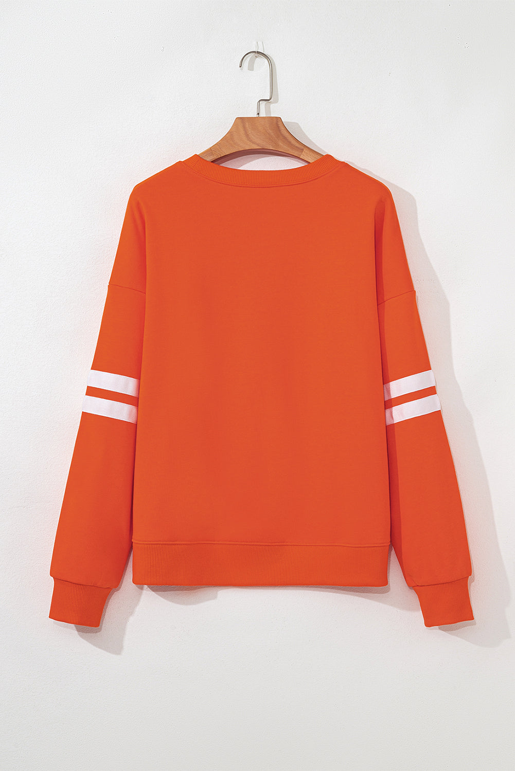 Orange Preppy Striped Sleeve Loose Sweatshirt 17a35a6c3bca2698