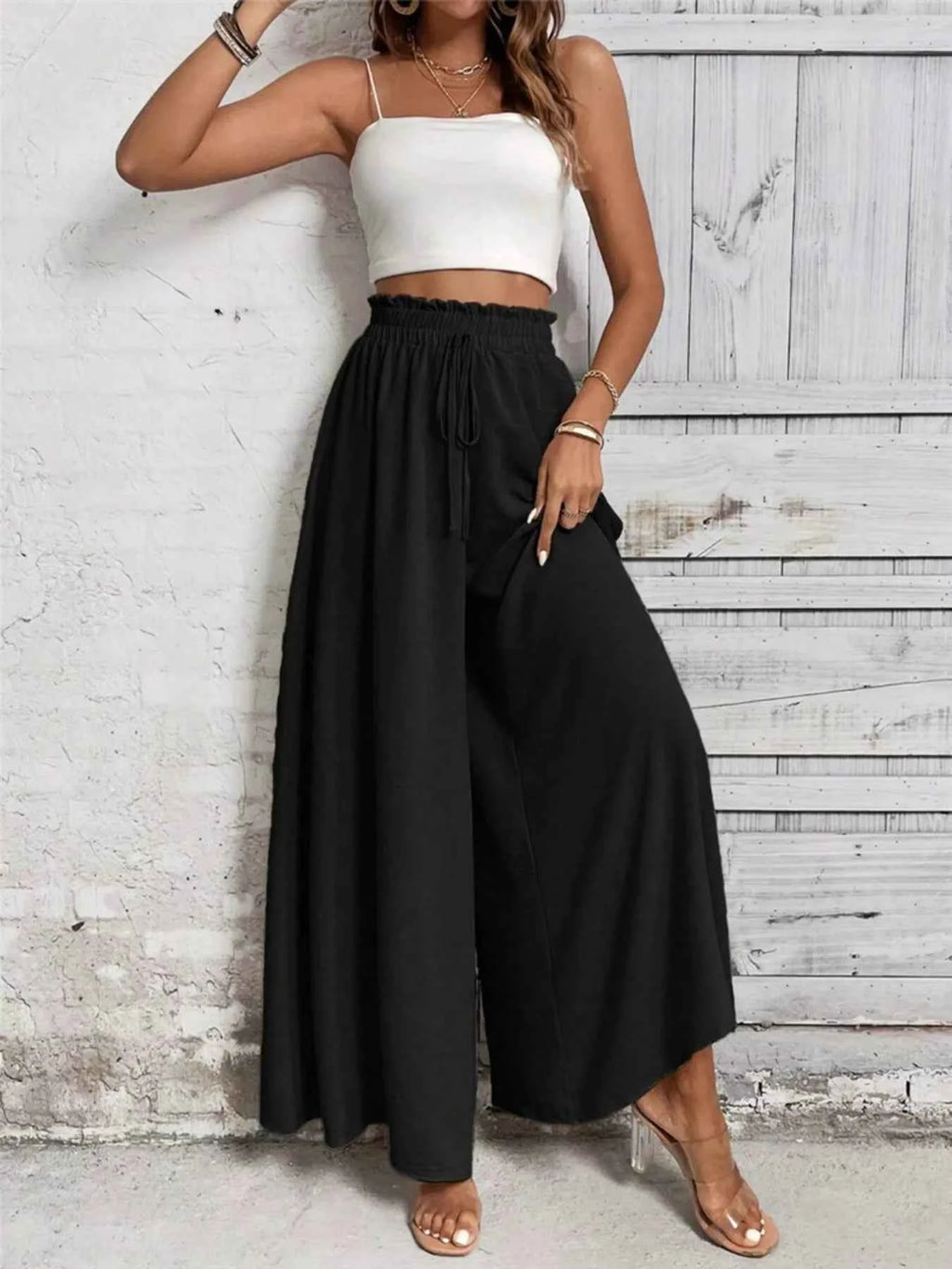 Frill Wide Leg Pants 17c196dbf71442c3b3e48646088cbd99-Max-Origin