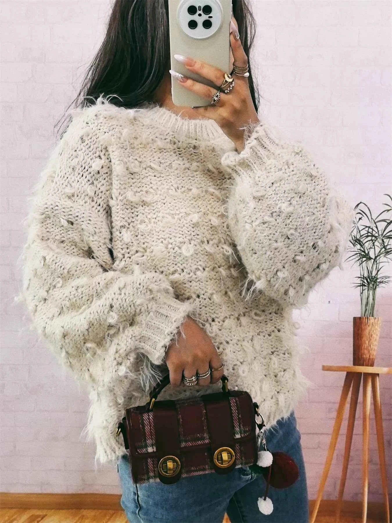 Chunky Round Neck Long Sleeve Sweater 181465f614014c6daee37f8af0eec53b-Max-Origin