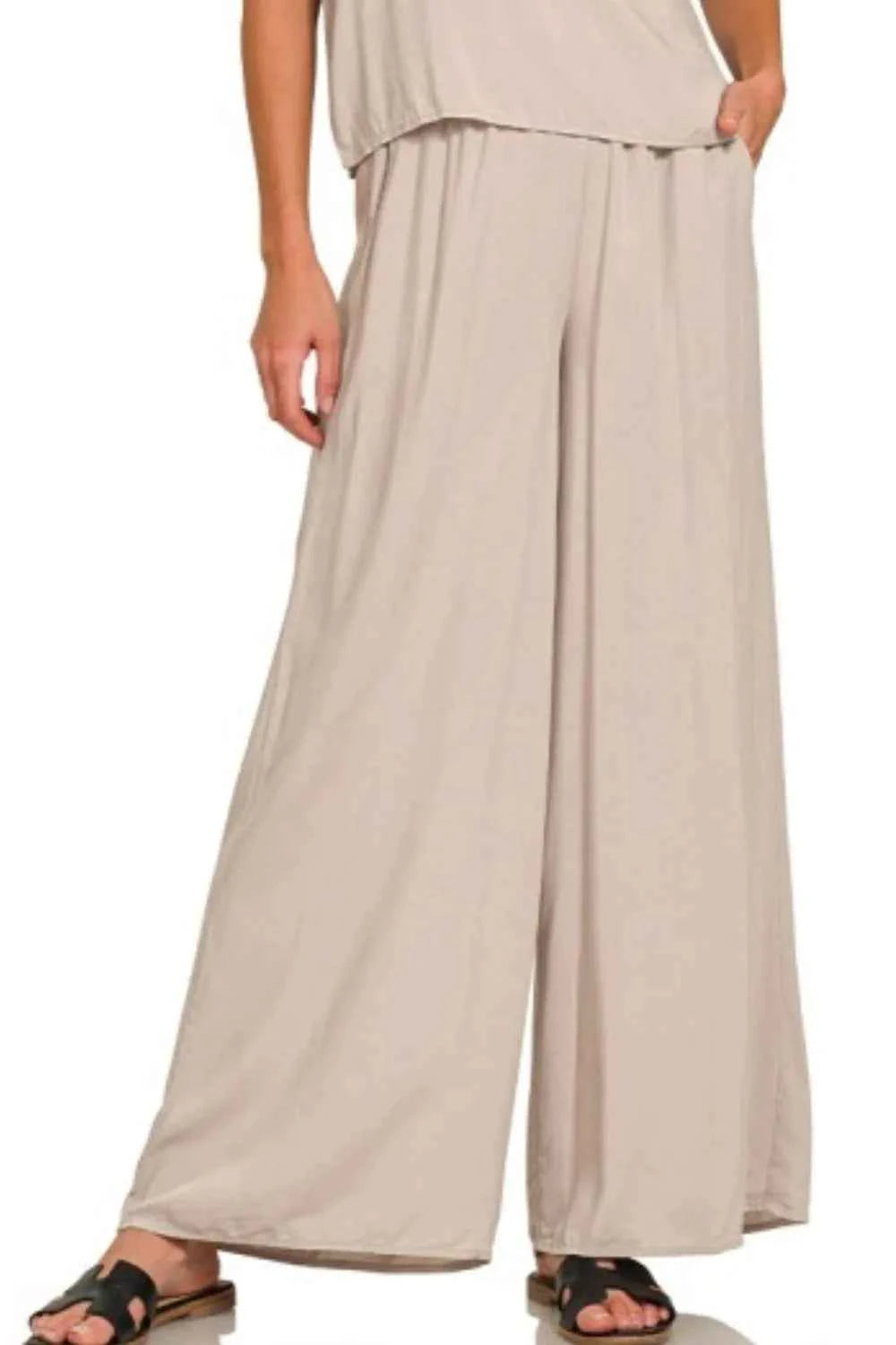 Zenana Round Neck T-Shirt and Wide Leg Pants Set 1815bcda-fb59-4673-959a-fdc6eeef73dc-Max-Origin