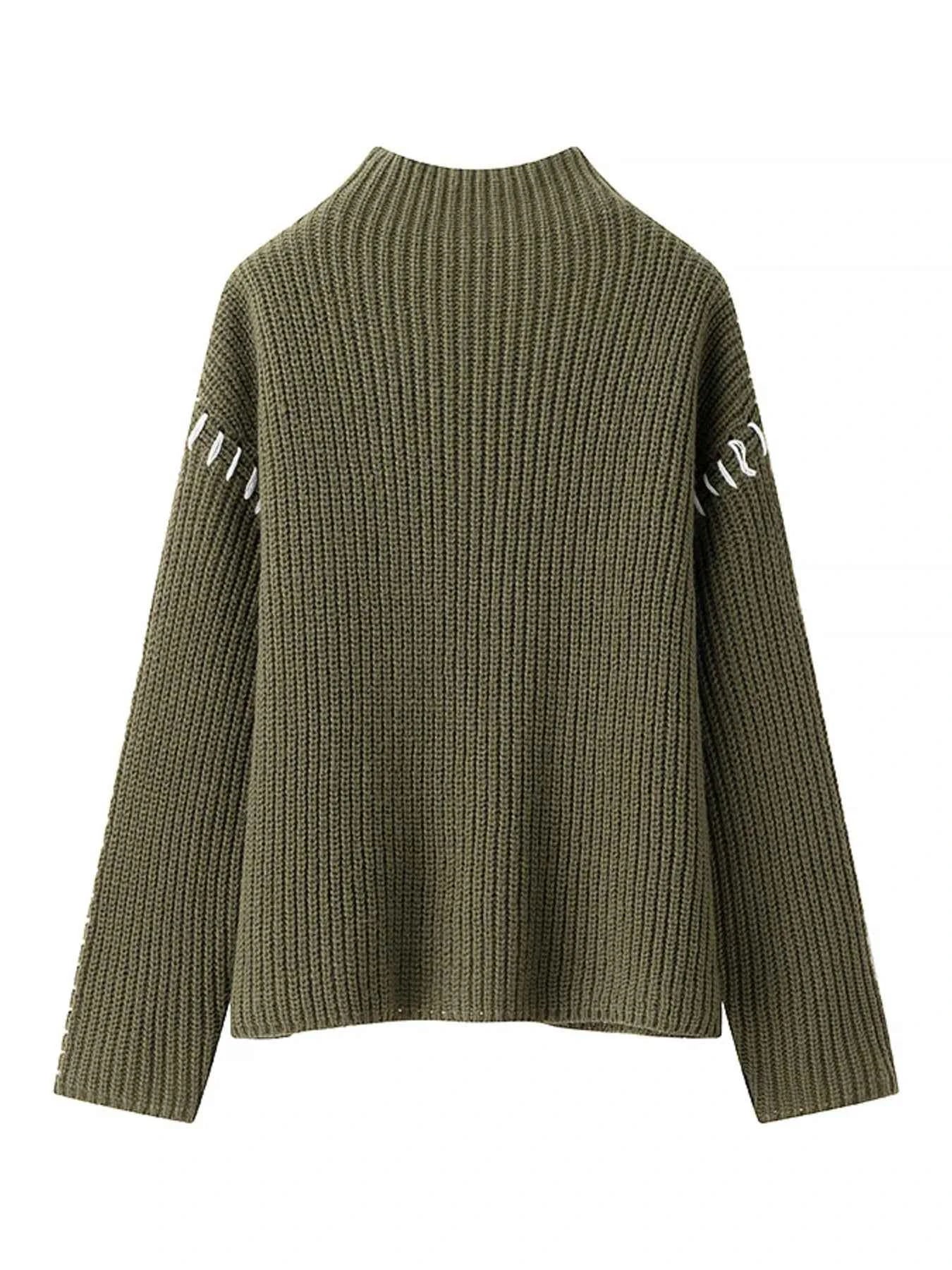 Contrast Mock Neck Long Sleeve Sweater 18622cb658a34119a1959fb29ccd0fc2-Max-Origin