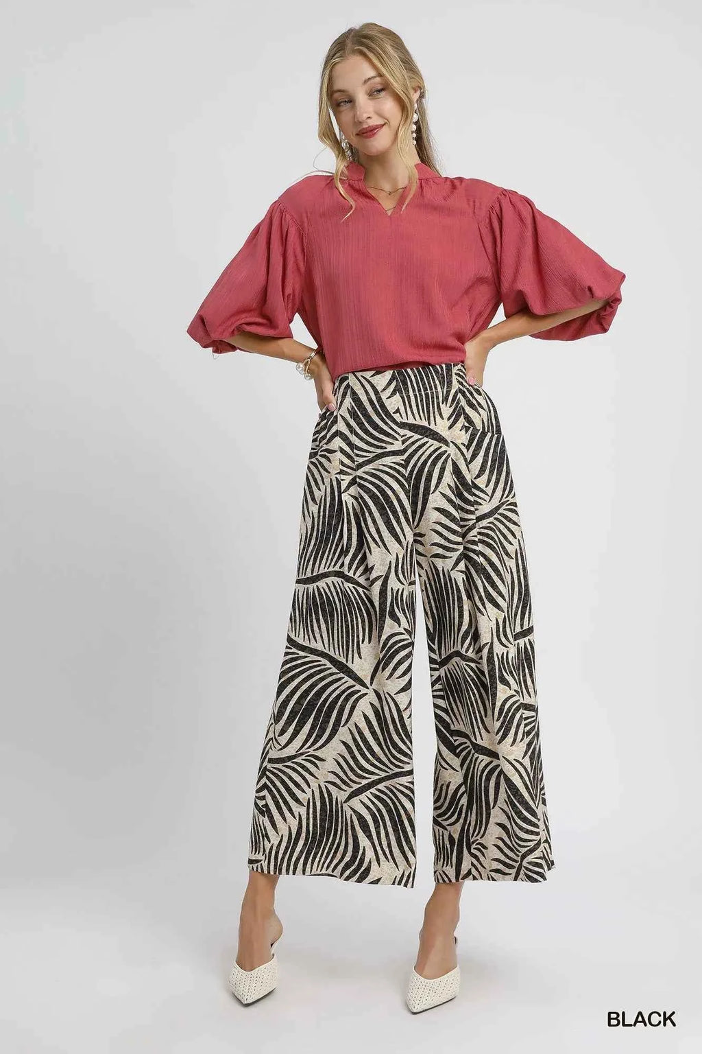 Umgee Palm Leaf Print Wide Leg Culotte Pants 1891d1ec-7683-4749-b3f0-6929a94ed262-Max-Origin