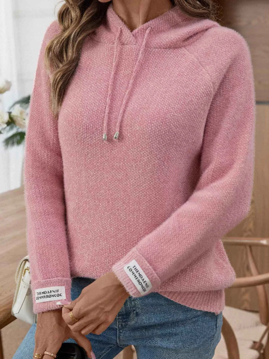 Long Sleeve Drawstring Hooded Sweater 18a23b1b66ce4a30accb762c39c6b515-Max-Origin