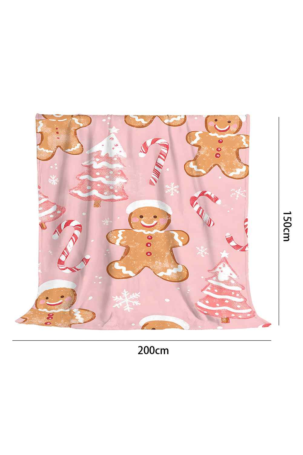 Pink Christmas Gingerbread Candy Cane Soft Throw Blanket 190fdaf810cc2174
