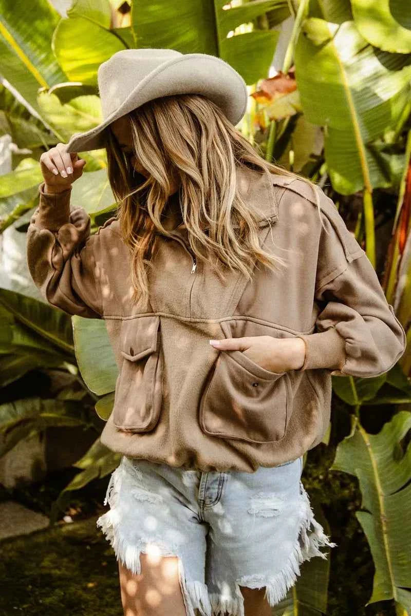 BiBi Half Zip Vintage Washed Fleece Pullover 1923f08c9e8d4de0b4f5c1aac4cb0363-Max-Origin