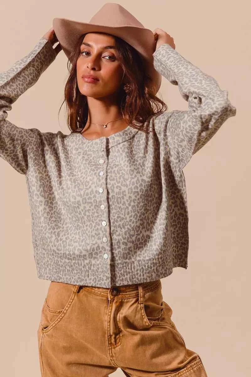 SO ME Two Tone Leopard Vintage Print Button Up Cardigan 1981b84d5cd84c109a3d0a618b285823-Max-Origin