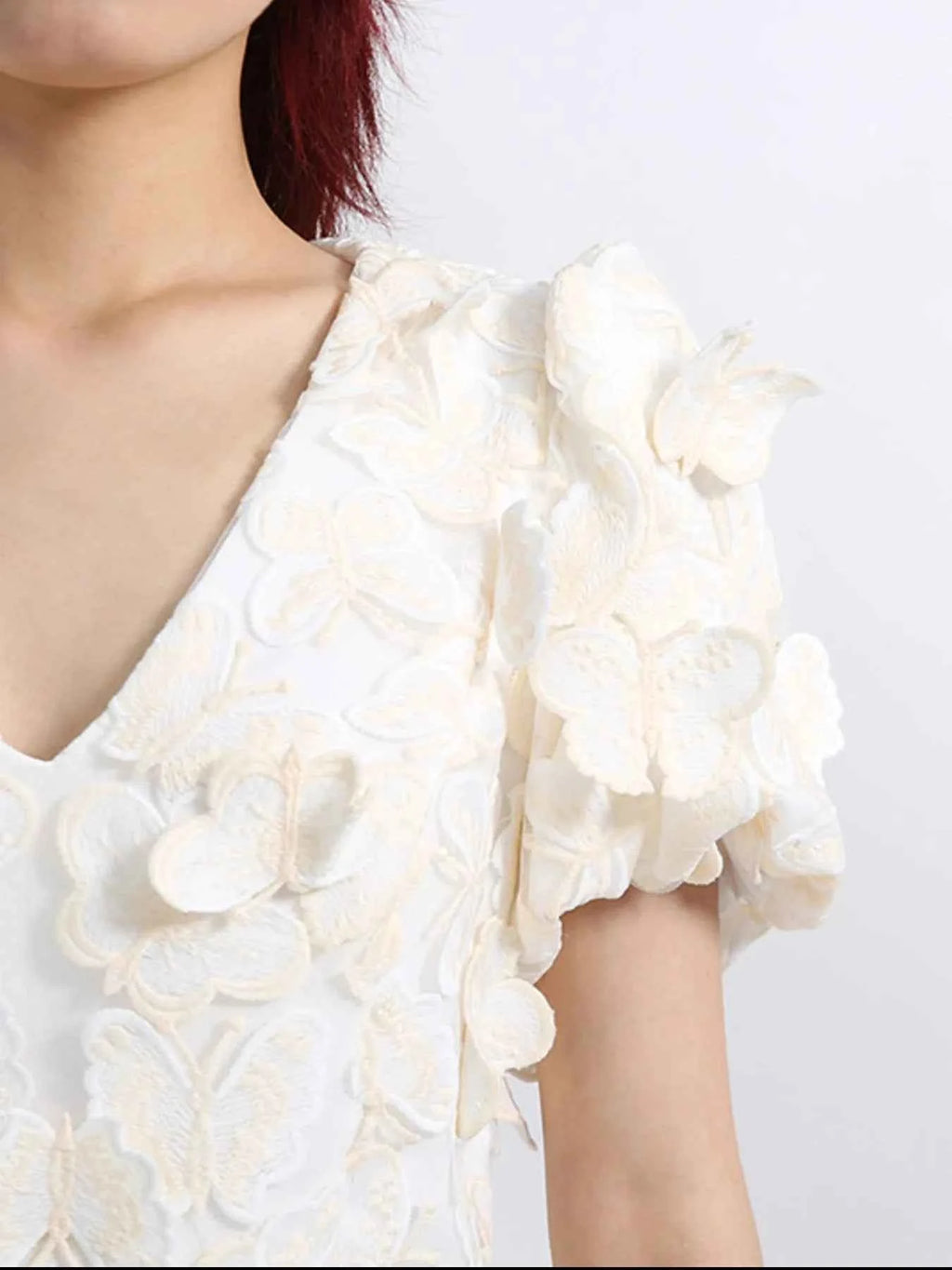 Butterfly V-Neck Puff Sleeve Mini Dress 19852f8b-9019-44d0-87fa-af0508f68592-Max-Origin