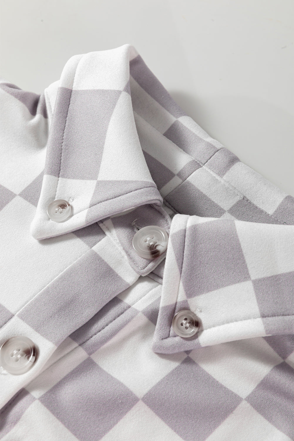 Khaki Checkerboard Flap Pocket Button Front Shacket 19b42a2217f15a62