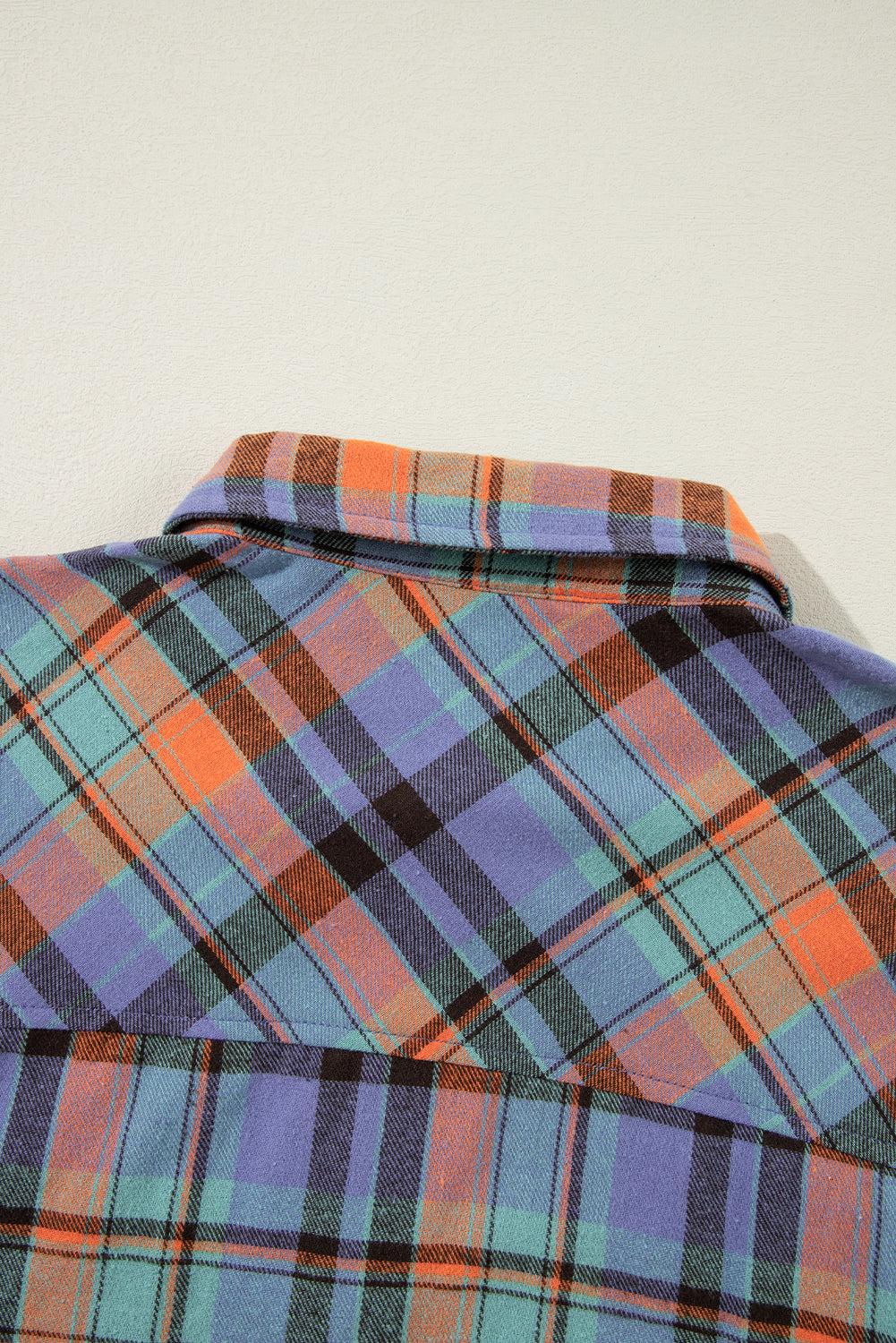 Orange Plaid Print Pocket Loose Shirt Shacket 19ec8fa9f8f0253a