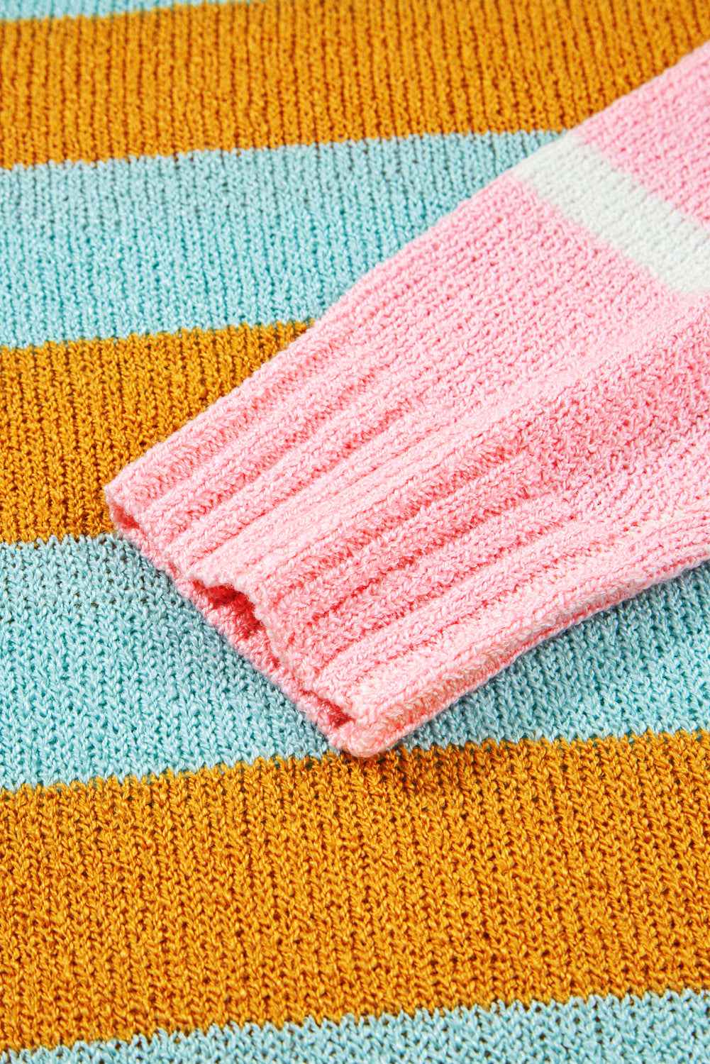 Jurassic Gold Colorblock Striped Pullover Sweater 1a19cd3388f3f60f