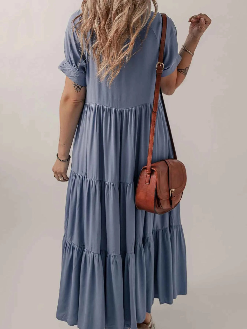 Short Sleeve Tiered Maxi Dress 1a7ae44b3b884307a9968c81ff092df4-Max-Origin