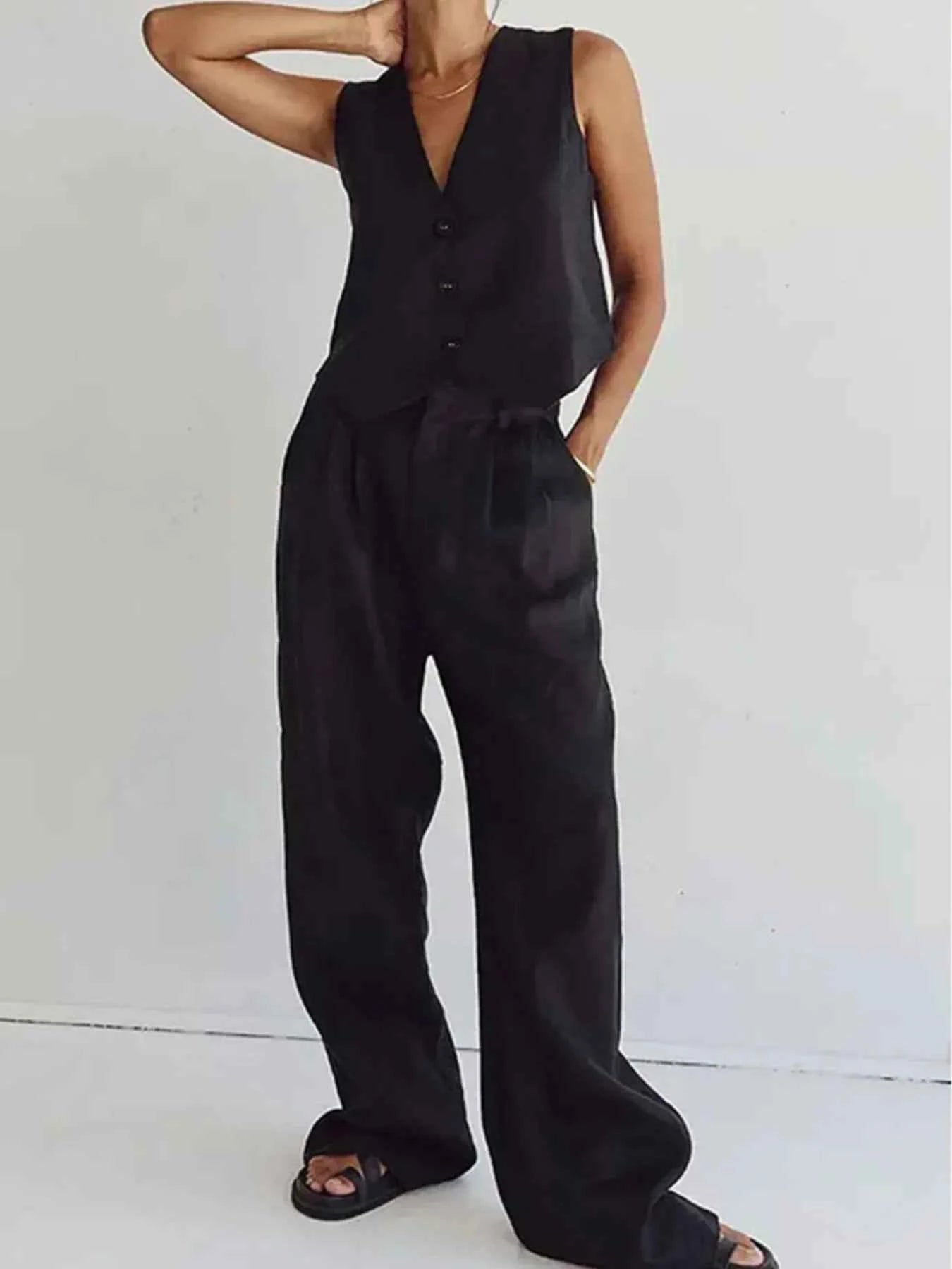 Full Size V-Neck Vest and Wide Leg Pants Set Plus Size 1a842fc5-ce5f-4829-a6c4-2e5c22039a6a-Max-Origin