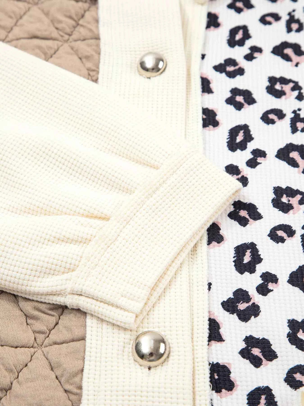 Leopard Waffle Quilted Patchwork Button Front Jacket 1a8cb49c6ddb4b7696c154c06376589a-Max-Origin