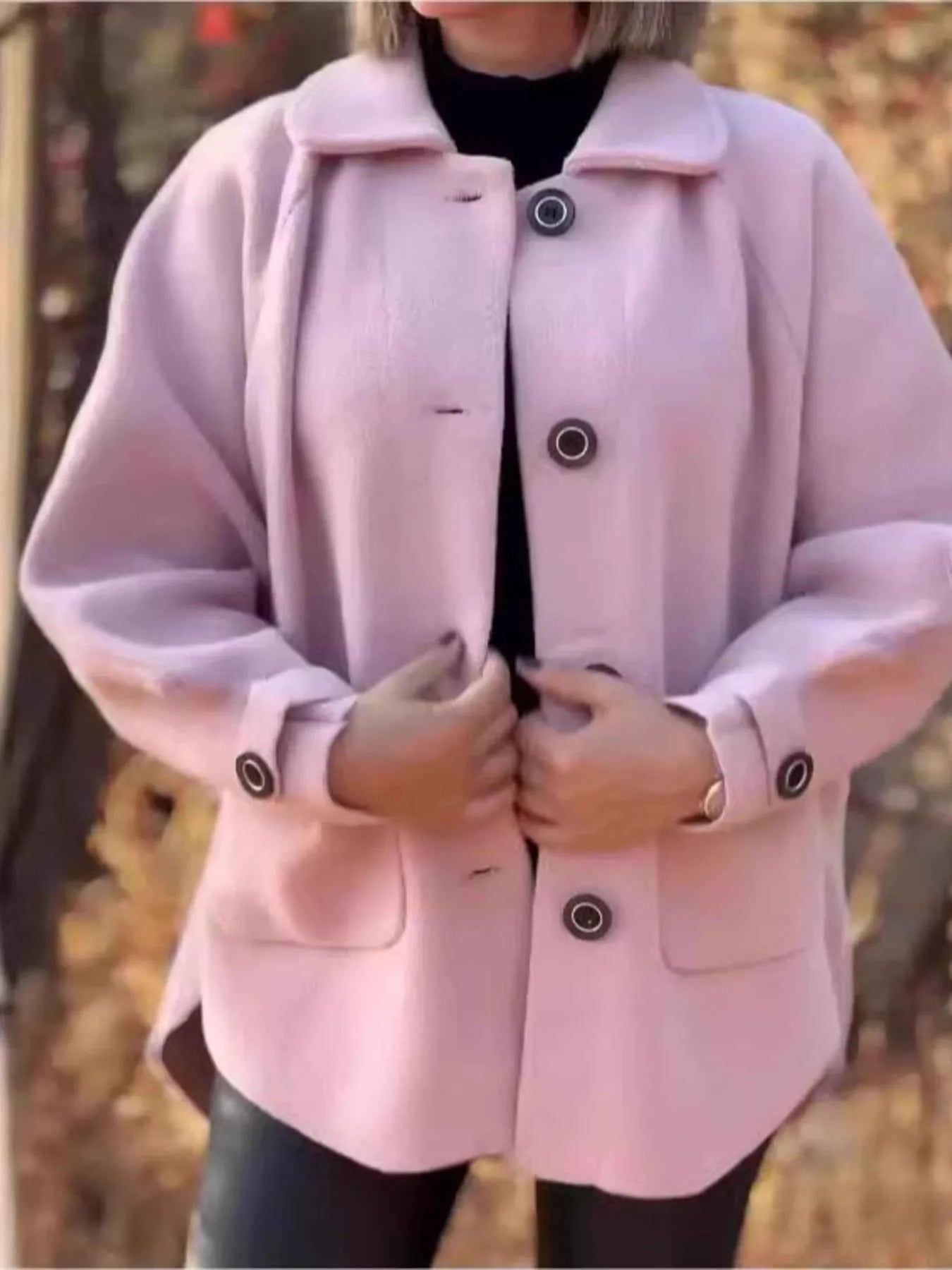 Full Size Button-Front Raglan Sleeve Coat Plus Size Pink 1a90c80b88b74fa6b75045ab0df32a5e-Max-Origin