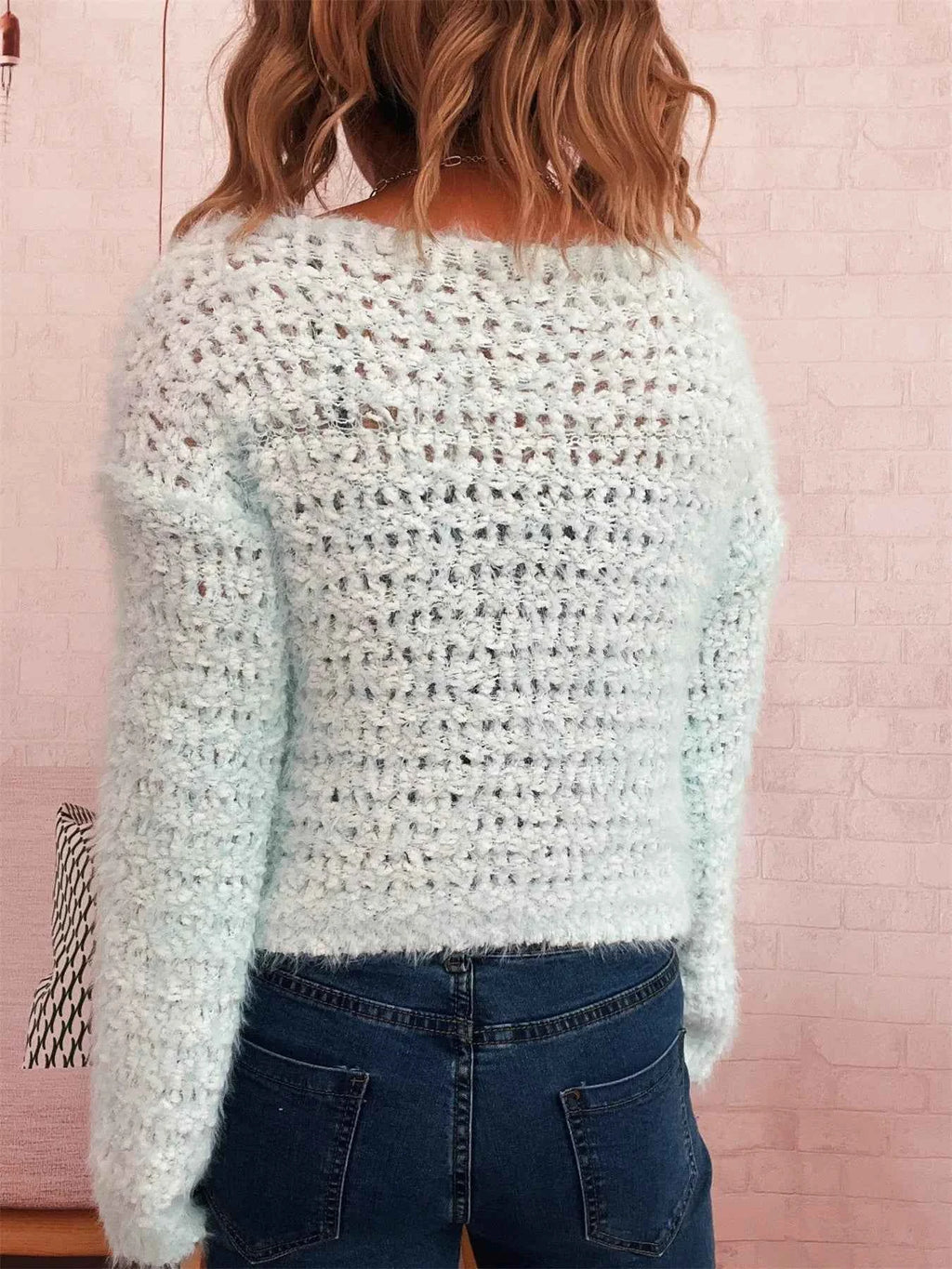 Crochet Round Neck Dropped Shoulder Sweater 1a911d2ce3f44687a987aa571a3c3b55-Max-Origin