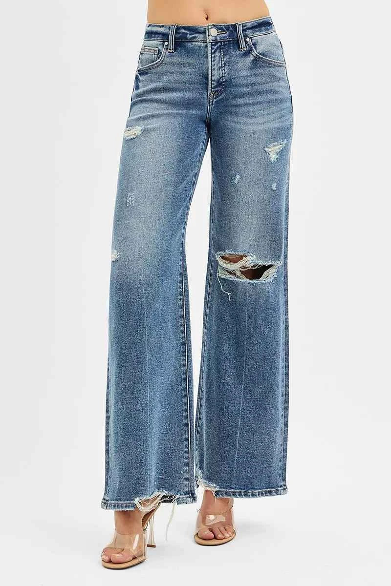 RISEN Tummy Control Mid Rise Fit Wide Jeans 1ab02fe6e44f45b3bcaa662000df42af-Max-Origin