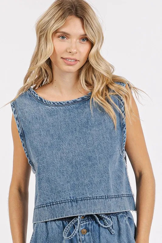 Mittoshop Washed Denim Distressed Detail Crop Tank 1abab9ef-ce33-419c-aac6-a2f480c5fc88-Max