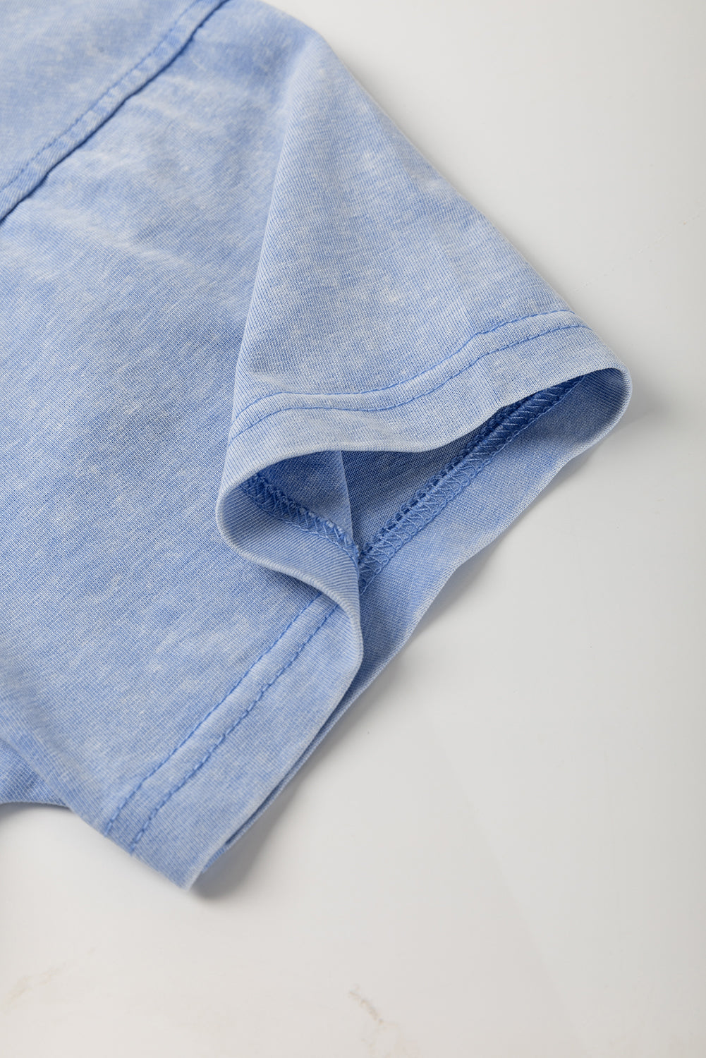 Sky Blue Mineral Wash Flower Patchwork Mini T Shirt Dress 1ad935b22fed565f