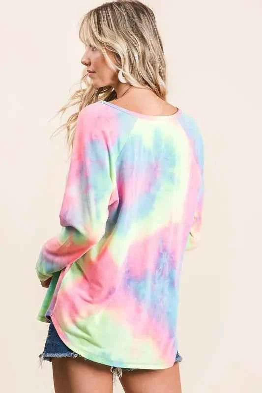 BiBi Long Sleeve Tie-Dye Terry T-Shirt 1ae3d8eef8894fd18f0b3cd5c5163c8a-Max-Origin