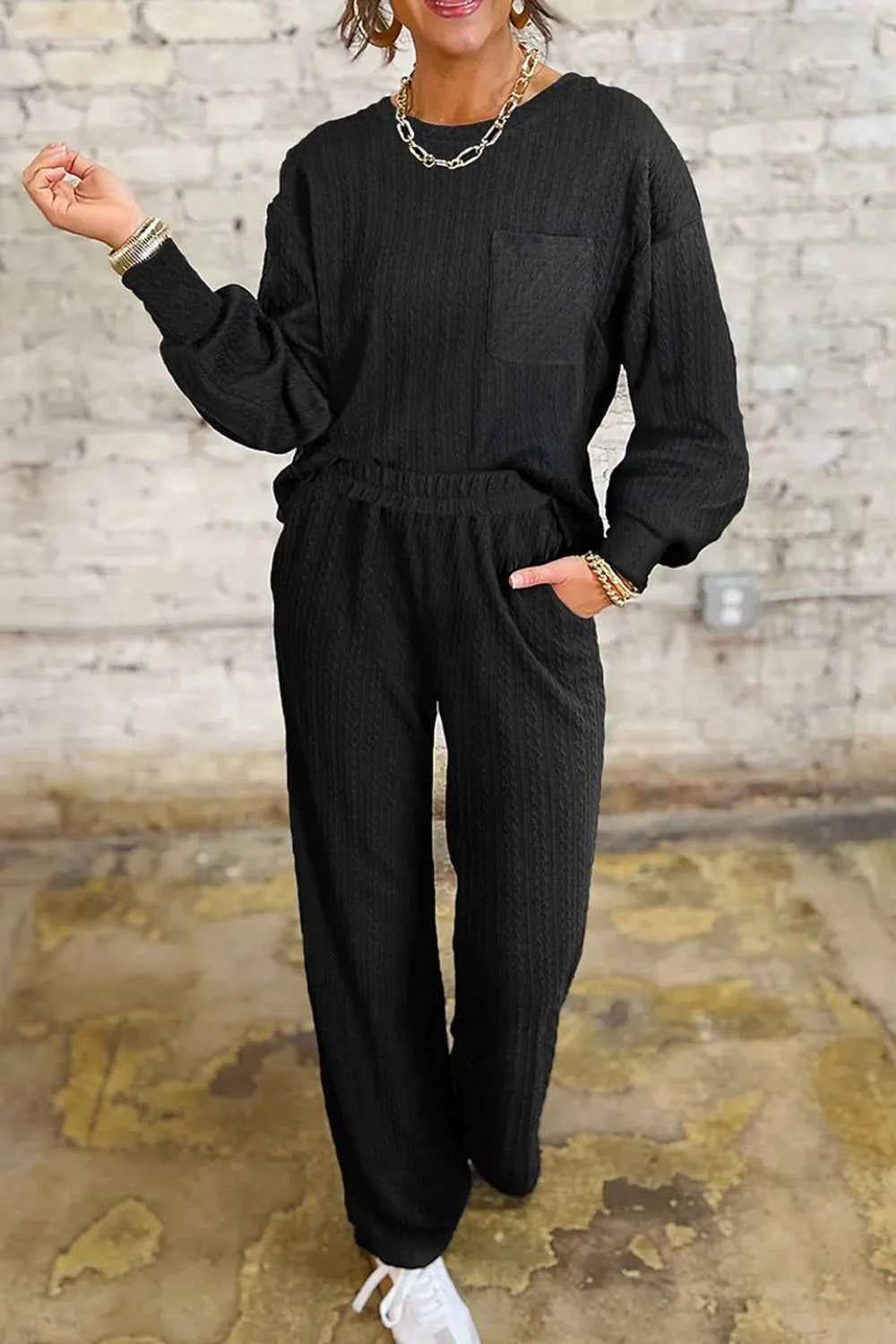 Round Neck Top and Pants Set 1ba26968-4e58-4045-b620-47d18a5b1b9f-Max-Origin