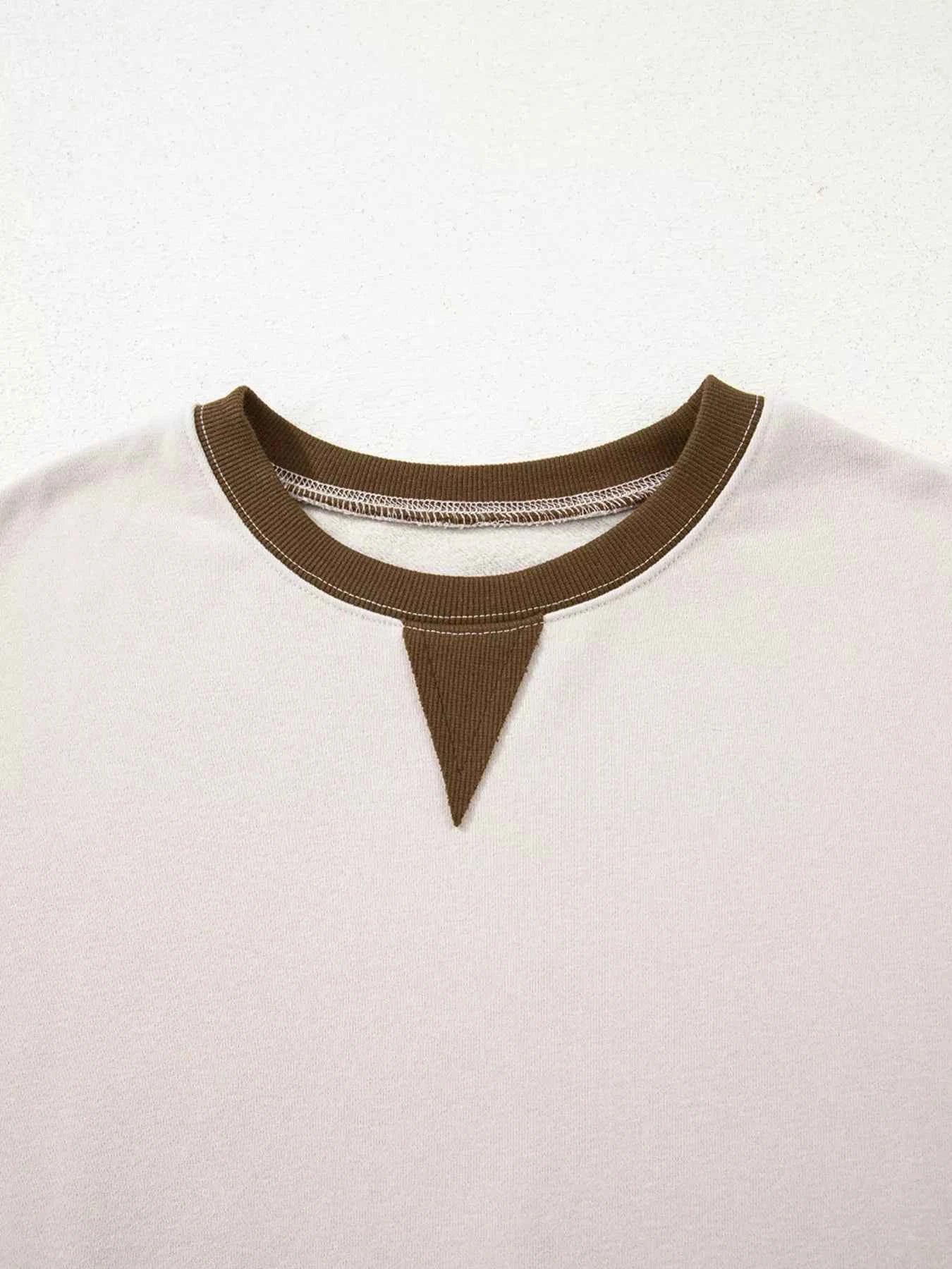 Contrast Striped Long Sleeve Sweatshirt 1baa4aa982a6443dbe415f507e1c51da-Max-Origin